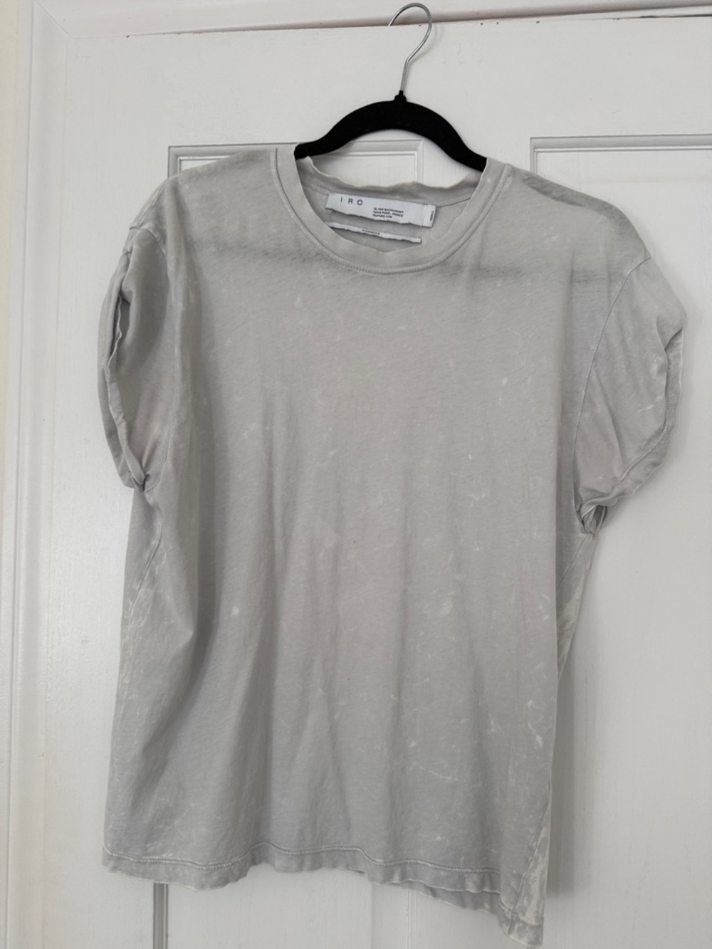 IRO Men’s Washed Light Gray Short-Sleeve Crewneck Tee